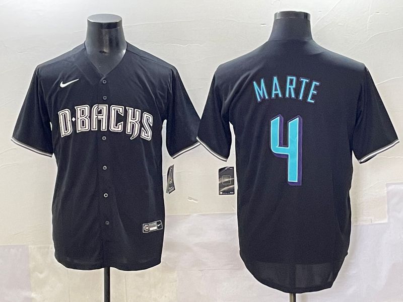 Men Arizona Diamondback #4 Marte Black Joint Name 2025 Nike MLB Jersey style 31